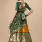 Lorenvalley Fashion Yellow Brocade Fabric Lehenga & Unstitched Blouse With Dupatta | Swadesiicart