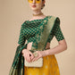 Lorenvalley Fashion Yellow Brocade Fabric Lehenga & Unstitched Blouse With Dupatta | Swadesiicart