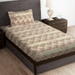 Story@home Brown & White Striped Microfiber 180 TC Bedsheet With Pillow Cover - Swadesiicart