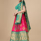 Lorenvalley Fashion Pink Brocade Fabric Lehenga & Unstitched Blouse With Dupatta | Swadesiicart