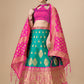 Lorenvalley Fashion Rama Brocade Fabric Lehenga & Unstitched Blouse With Dupatta | Swadesiicart