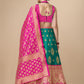 Lorenvalley Fashion Rama Brocade Fabric Lehenga & Unstitched Blouse With Dupatta | Swadesiicart