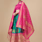 Lorenvalley Fashion Rama Brocade Fabric Lehenga & Unstitched Blouse With Dupatta | Swadesiicart