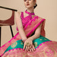 Lorenvalley Fashion Rama Brocade Fabric Lehenga & Unstitched Blouse With Dupatta | Swadesiicart