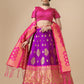 Lorenvalley Fashion Purple Brocade Fabric Lehenga & Unstitched Blouse With Dupatta | Swadesiicart