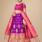 Lorenvalley Fashion Purple Brocade Fabric Lehenga & Unstitched Blouse With Dupatta | Swadesiicart