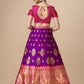 Lorenvalley Fashion Purple Brocade Fabric Lehenga & Unstitched Blouse With Dupatta | Swadesiicart