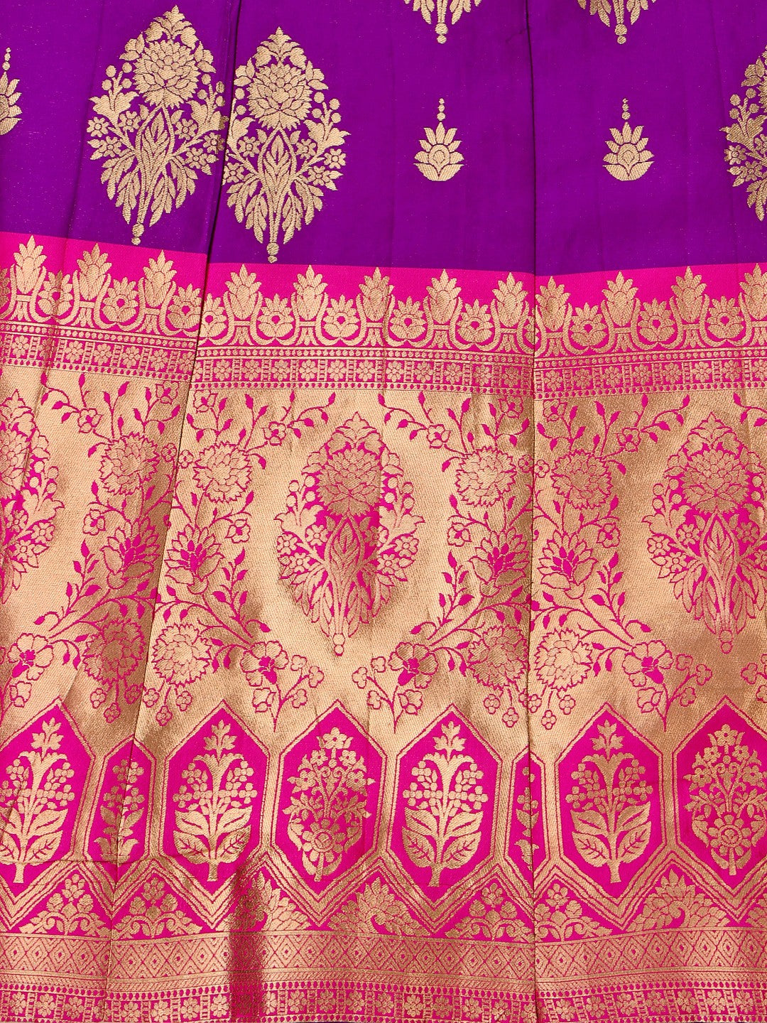 Lorenvalley Fashion Purple Brocade Fabric Lehenga & Unstitched Blouse With Dupatta | Swadesiicart