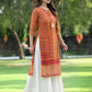 Juniper Women's Mustard Chiffon Printed Straight Kurta - Swadesiicart