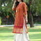 Juniper Womens Mustard Chiffon Printed Straight Kurta - Swadesiicart