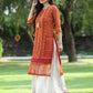Juniper Women's Mustard Chiffon Printed Straight Kurta - Swadesiicart