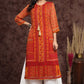 Juniper Women's Mustard Chiffon Printed Straight Kurta - Swadesiicart
