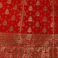 Lorenvalley Fashion Red Brocade Fabric Lehenga & Unstitched Blouse With Dupatta | Swadesiicart