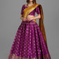 Lorenvalley Fashion Purple Brocade Fabric Lehenga & Unstitched Blouse With Dupatta | Swadesiicart