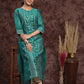 Juniper Women's Ramagreen Modal Chanderi Printed Straight Kurta | Swadesiicart