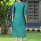 Juniper Womens Ramagreen Modal Chanderi Foil Printed Straight Kurta | Swadesiicart