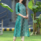 Juniper Womens Ramagreen Modal Chanderi Foil Printed Straight Kurta | Swadesiicart
