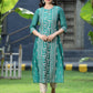Juniper Womens Ramagreen Modal Chanderi Foil Printed Straight Kurta | Swadesiicart