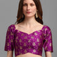 Lorenvalley Fashion Purple Brocade Fabric Lehenga & Unstitched Blouse With Dupatta | Swadesiicart