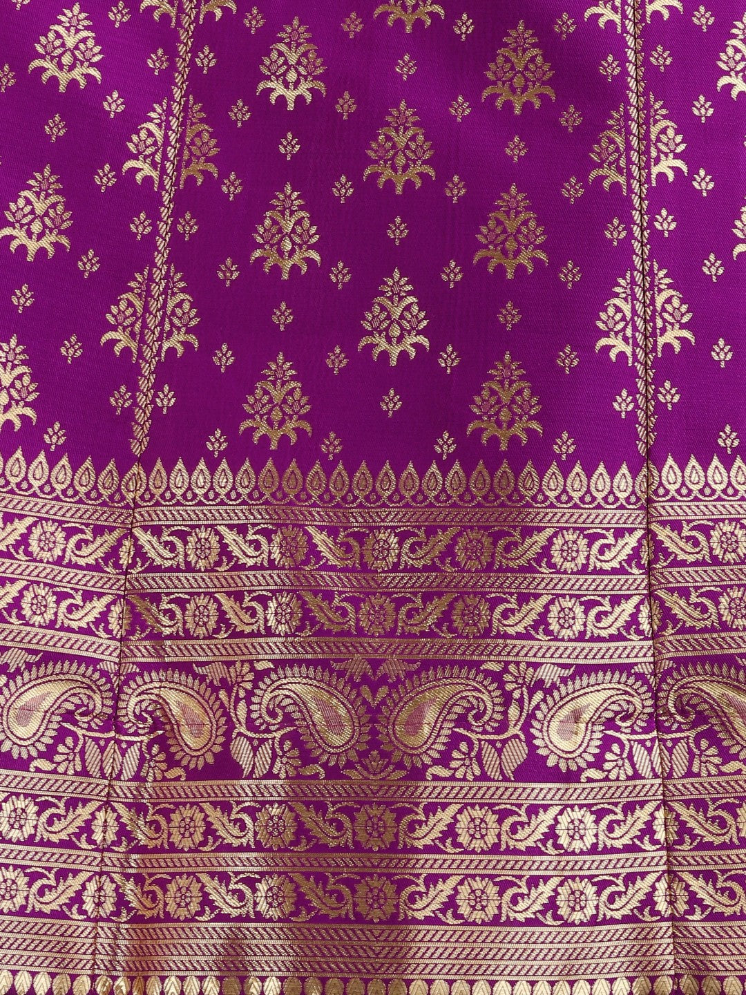 Lorenvalley Fashion Purple Brocade Fabric Lehenga & Unstitched Blouse With Dupatta | Swadesiicart