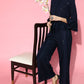 Juniper Womens Navyblue Rayon Embellished Peplum Clothing Set | Swadesiicart