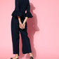 Juniper Womens Navyblue Rayon Embellished Peplum Clothing Set | Swadesiicart