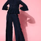 Juniper Womens Navyblue Rayon Embellished Peplum Clothing Set | Swadesiicart