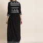 Juniper Women Black Rayon Printed Jacket Style Kurta Sets | Swadesiicart