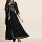 Juniper Women Black Rayon Printed Jacket Style Kurta Sets | Swadesiicart