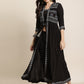 Juniper Women Black Rayon Printed Jacket Style Kurta Sets | Swadesiicart