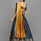 Lorenvalley Fashion Rama Brocade Fabric Lehenga & Unstitched Blouse With Dupatta | Swadesiicart