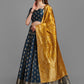 Lorenvalley Fashion Rama Brocade Fabric Lehenga & Unstitched Blouse With Dupatta | Swadesiicart