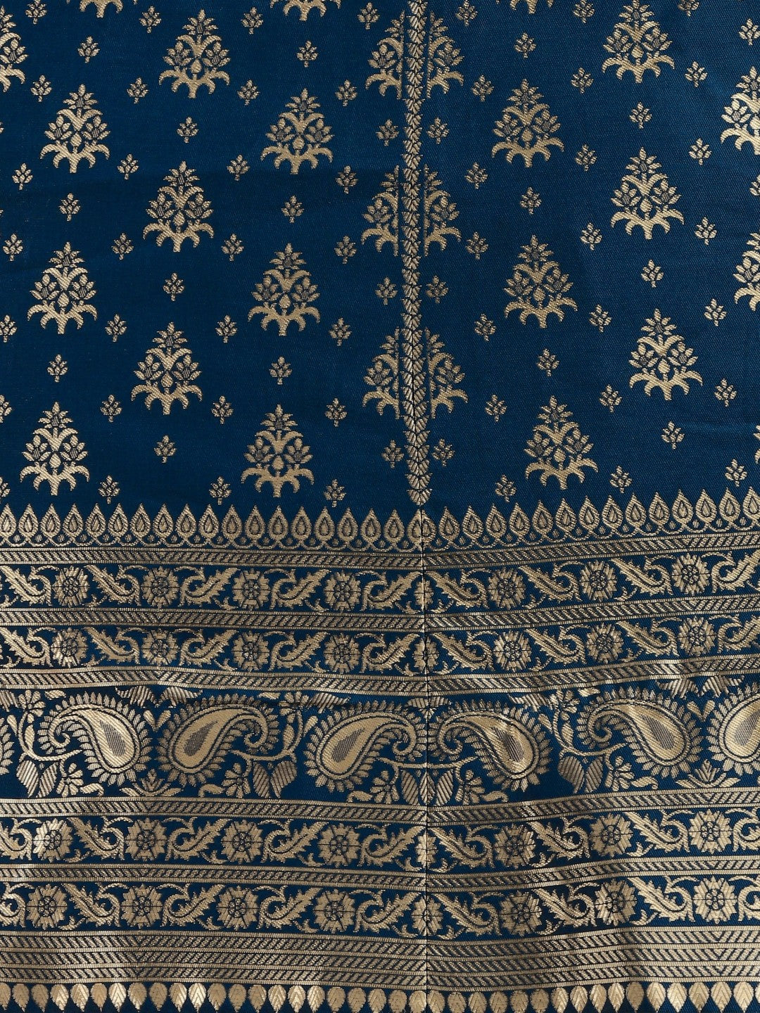 Lorenvalley Fashion Rama Brocade Fabric Lehenga & Unstitched Blouse With Dupatta | Swadesiicart
