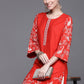 Biba Women Red Floral Printed Extended Sleeves Kurta - Swadesiicart