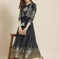 Juniper Women Navyblue Georgette Printed Jacket Style Dress | Swadesiicart