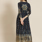 Juniper Women Navyblue Georgette Printed Jacket Style Dress | Swadesiicart