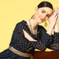 Juniper Women Navyblue Rayon Printed Flared Dress | Swadesiicart