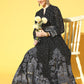 Juniper Women Black Georgette Printed Flared Dress | Swadesiicart