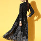 Juniper Women Black Georgette Printed Flared Dress | Swadesiicart