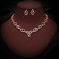Tehzeeb Creationss Gold-Polished Choker Lavender Stone Necklace With Stud Earrings - Swadesiicart