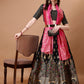 Lorenvalley Fashion Black & Pink Semi-Stitched Lehenga & Unstitched Blouse With Dupatta | Swadesiicart