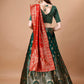 Lorenvalley Fashion Green & Red Semi-Stitched Lehenga & Unstitched Blouse With Dupatta | Swadesiicart