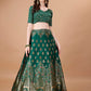 Lorenvalley Fashion Green & Red Semi-Stitched Lehenga & Unstitched Blouse With Dupatta | Swadesiicart