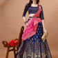 Lorenvalley Fashion Blue & Pink Semi-Stitched Lehenga & Unstitched Blouse With Dupatta | Swadesiicart