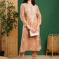 ADA Ethnic Motifs Embroidered Chikankari Kurta with Trousers | Swadesiicart