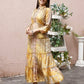 Mustard Crepe Foil Printed Long Dress - Michan | Swadesiicart