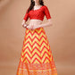 Lorenvalley Fashion Yellow & Red Semi-Stitched Lehenga & Unstitched Blouse With Dupatta | Swadesiicart