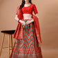 Lorenvalley Fashion Green & Red Semi-Stitched Lehenga & Unstitched Blouse With Dupatta | Swadesiicart