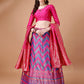 Lorenvalley Fashion Purple & Pink Semi-Stitched Lehenga & Unstitched Blouse With Dupatta | Swadesiicart
