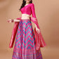 Lorenvalley Fashion Purple & Pink Semi-Stitched Lehenga & Unstitched Blouse With Dupatta | Swadesiicart